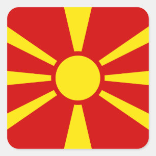 Macedonia (Macedonian) Flag Square Sticker