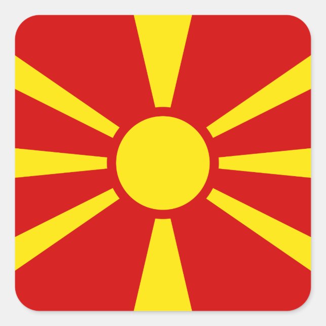 Macedonia (Macedonian) Flag Square Sticker (Front)