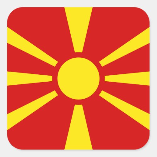 Macedonia  Macedonian Flag Square Sticker