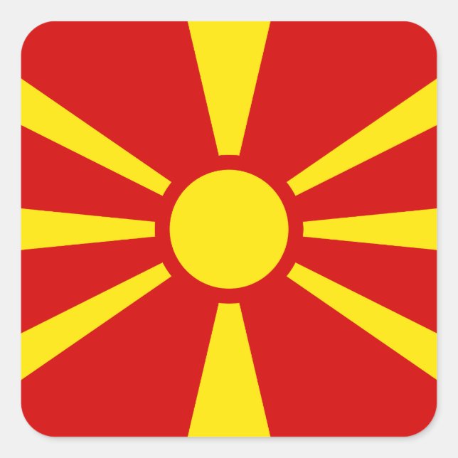 Macedonia – Macedonian Flag Square Sticker (Front)