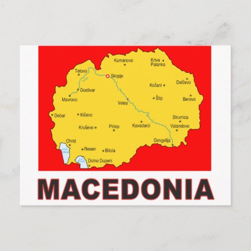 Macedonia Map Postcard