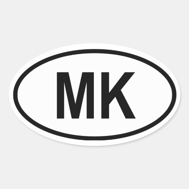 Macedonia "MK" Oval Sticker (Front)