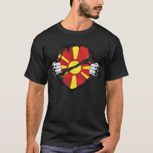 Macedonia Pure Roots Flag Black T-Shirt