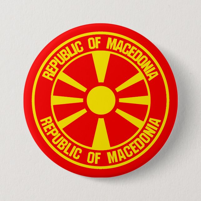 Macedonia Round Emblem Button (Front)