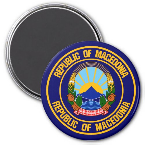 Macedonia Round Emblem Magnet