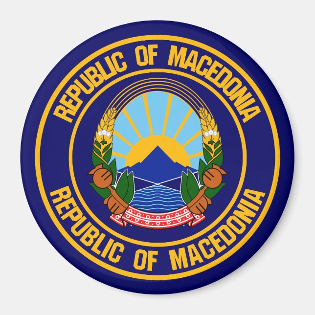 Macedonia Round Emblem Magnet (Front)