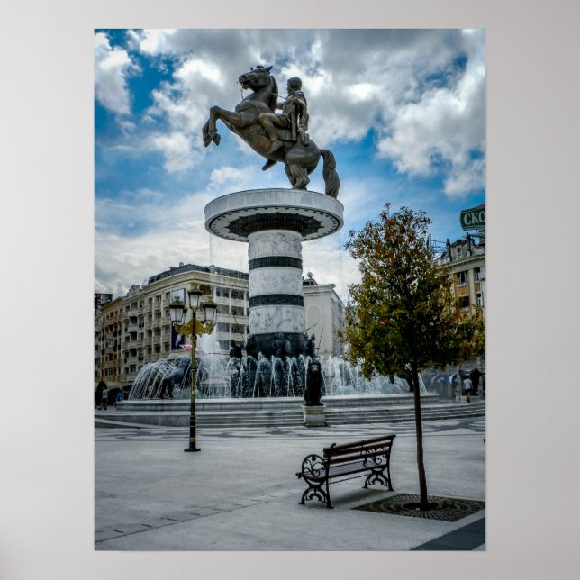 Macedonia Square in Skopje Poster (Front)