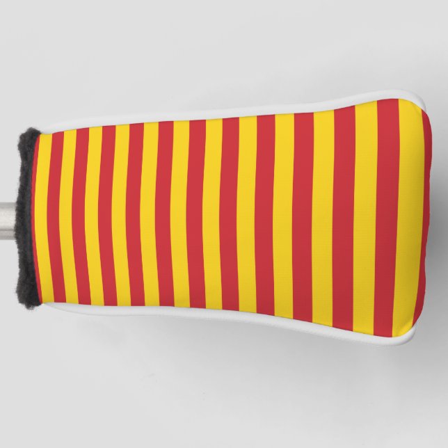 Macedonia Vietnam flag stripes country red green p Golf Head Cover (Front)