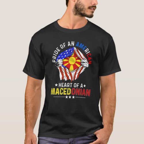 Macedonian American America Pride Foreign Macedoni T_Shirt