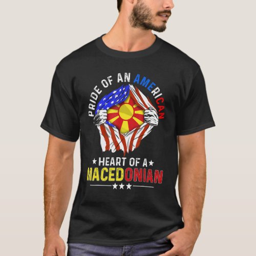 Macedonian American America Pride Foreign Macedoni T_Shirt