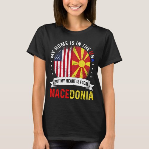 Macedonian American Flag Macedonian Roots USA T_Shirt