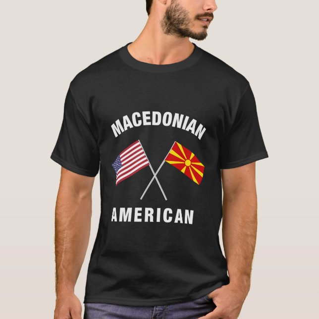 Macedonian American Flag T-Shirt (Front)