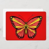 Macedonian Butterfly Flag on Red (Front/Back)