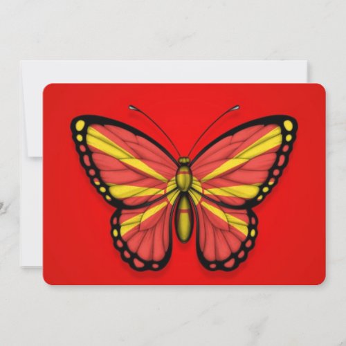 Macedonian Butterfly Flag on Red