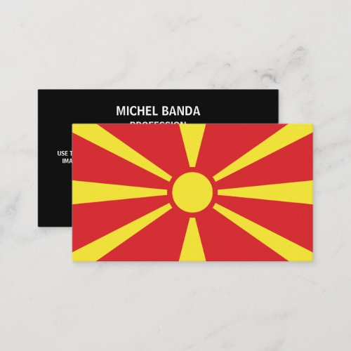 Macedonian Flag Flag of North Macedonia Business Card