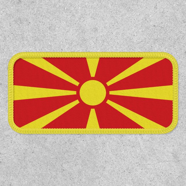 Macedonian Flag, Flag of North Macedonia Patch (Front)