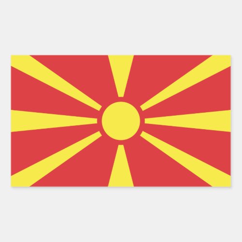 Macedonian Flag Flag of North Macedonia Rectangular Sticker