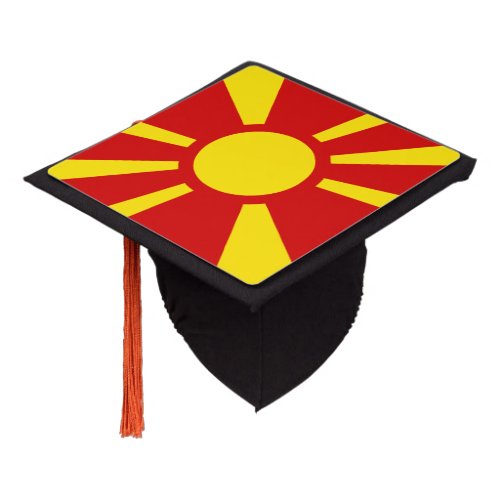 Macedonian flag graduation cap topper