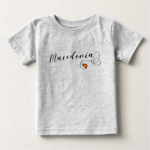 Macedonian Flag Heart, Macedonia Baby T-Shirt