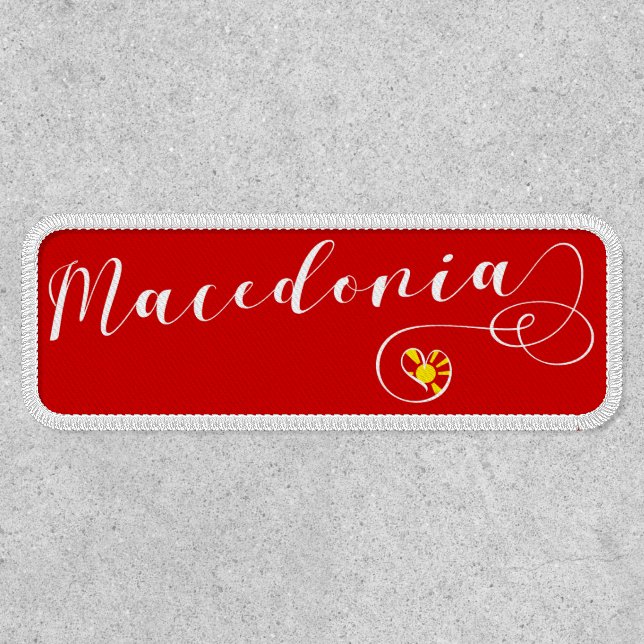 Macedonian Flag In Heart, Macedonia Patch (Front)