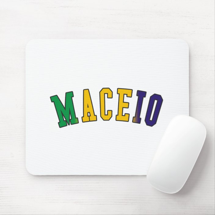 Maceio in Brazil National Flag Colors Mouse Pad