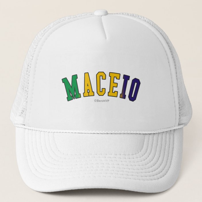 Maceio in Brazil National Flag Colors Trucker Hat