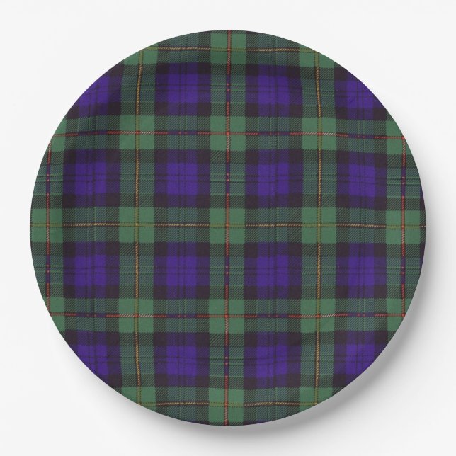 Macewen clan Plaid Scottish tartan Paper Plates (Front)