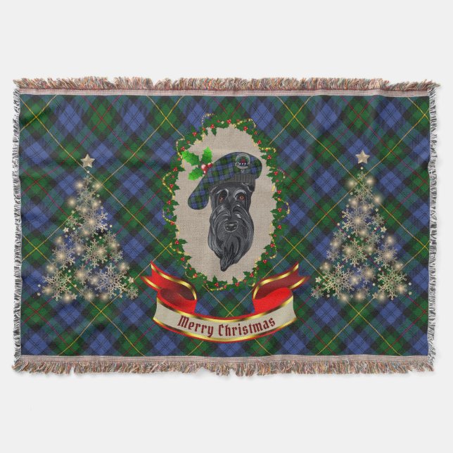 MacEwen/MacEwan Scottie Dog Christmas  Throw Blanket (Front)