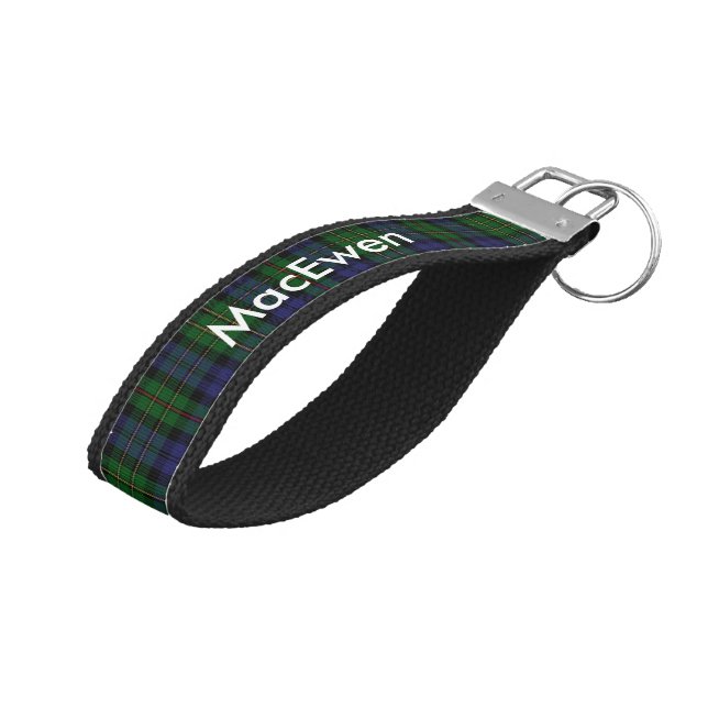 MacEwen Tartan Plaid Wrist Key Chain (Angled Up)