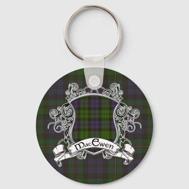 MacEwen Tartan Shield Keychain (Front)