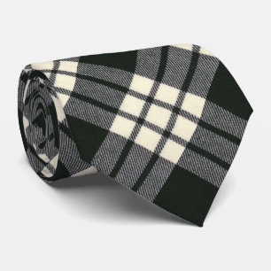 MacFarlane Black and White Modern Tartan Neck Tie