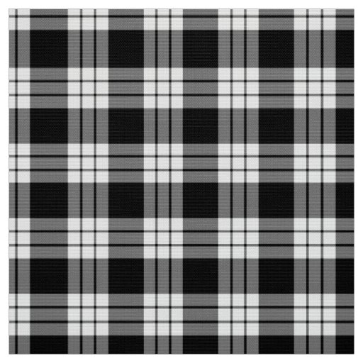 MacFarlane Black & White Tartan Fabric