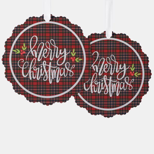 MacFarlane Clan Scottish Tartan Christmas Ornament Card (Front/Back)