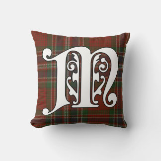 MacFarlane Clan Tartan Monogram Throw Pillow