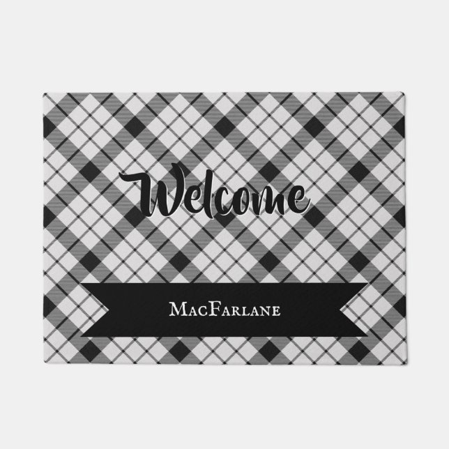 MacFarlane Plaid Tartan Scottish Clan Pattern Doormat (Front)