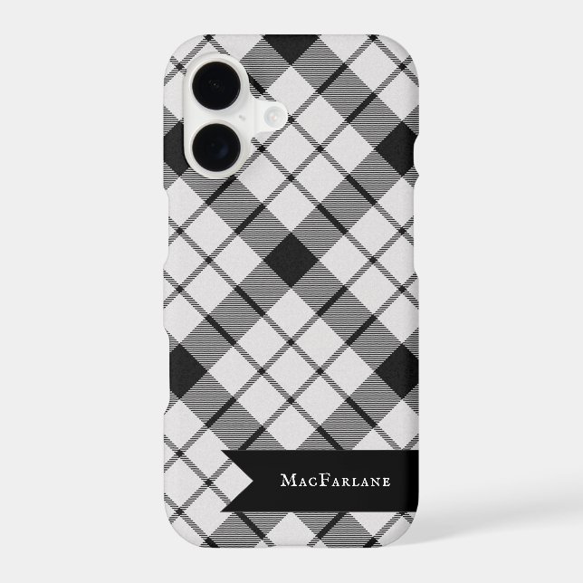 MacFarlane Plaid Tartan Scottish Clan Pattern iPhone Case (Back)