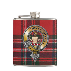 MacFarlane Tartan & Badge Flask