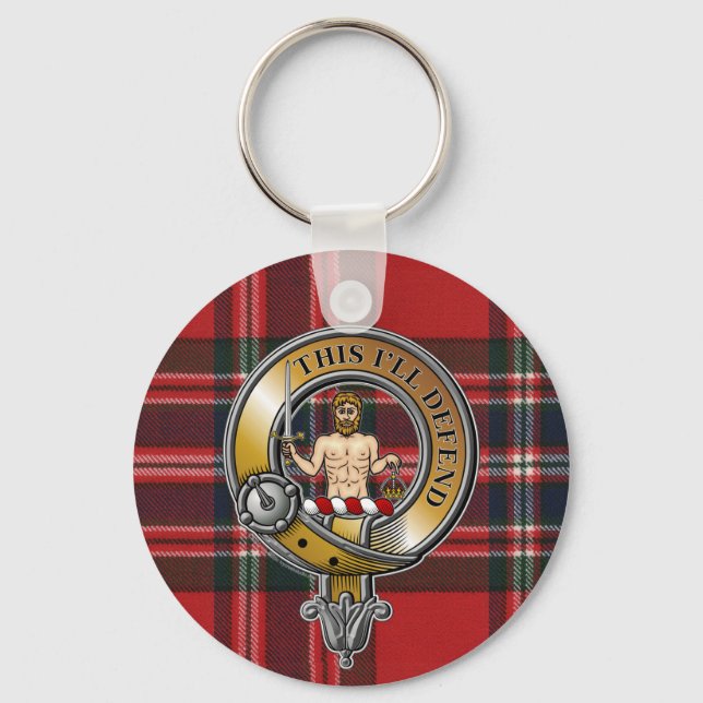MacFarlane Tartan & Badge Keychain (Front)