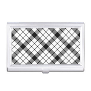 MacFarlane tartan black white plaid Business Card Case