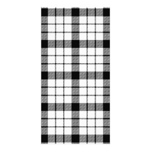 MacFarlane tartan black white plaid Card