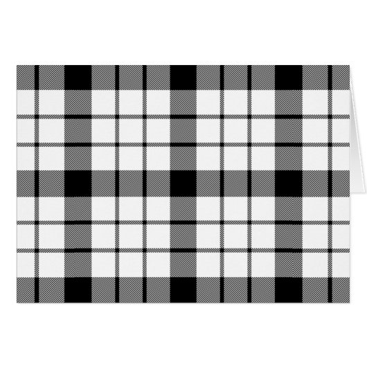 MacFarlane tartan black white plaid Cards (Front Horizontal)