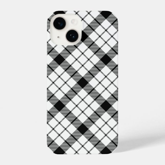 MacFarlane tartan black white plaid iPhone Case (Back)