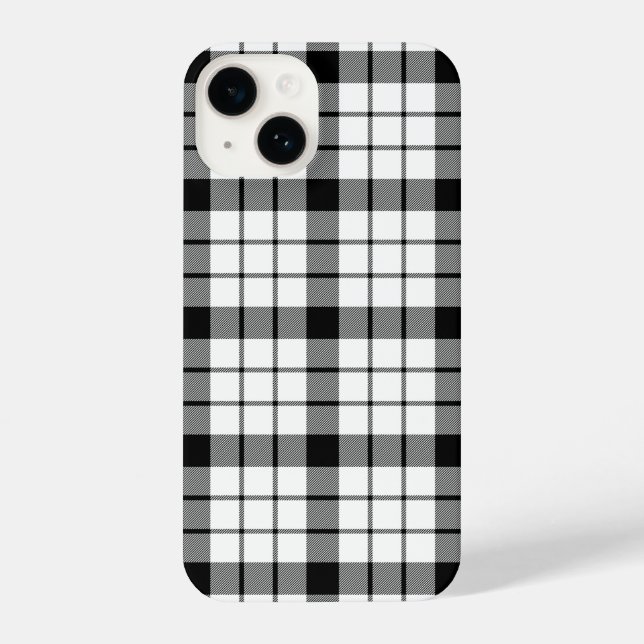 MacFarlane tartan black white plaid iPhone Case (Back)