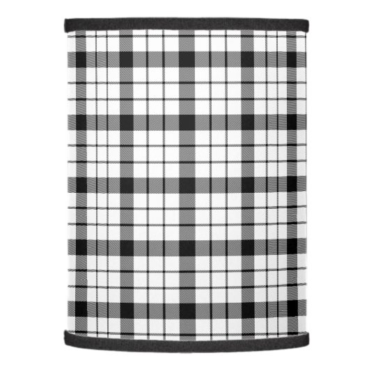 MacFarlane tartan black white plaid Lamp Shade (Left)