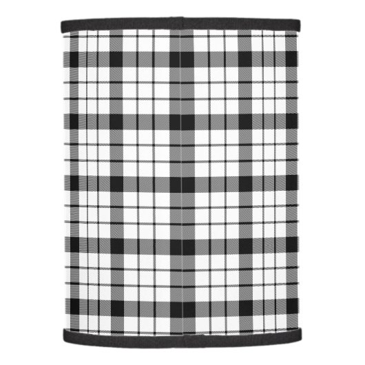 MacFarlane tartan black white plaid Lamp Shade (Back)