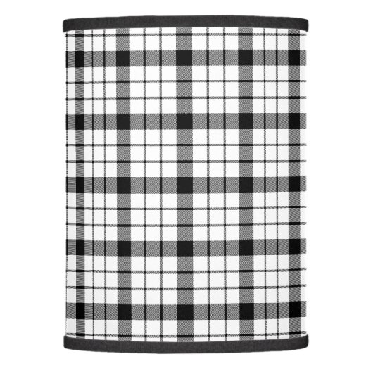 MacFarlane tartan black white plaid Lamp Shade (Front)