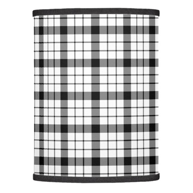 MacFarlane tartan black white plaid Lamp Shade (Front)