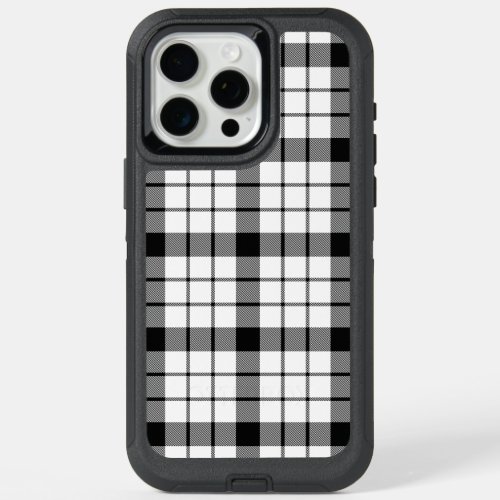 MacFarlane tartan black white plaid iPhone 15 Pro Max Case