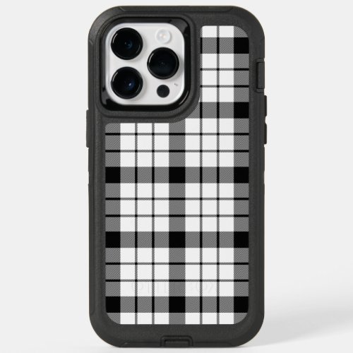 MacFarlane tartan black white plaid OtterBox iPhone 14 Pro Max Case