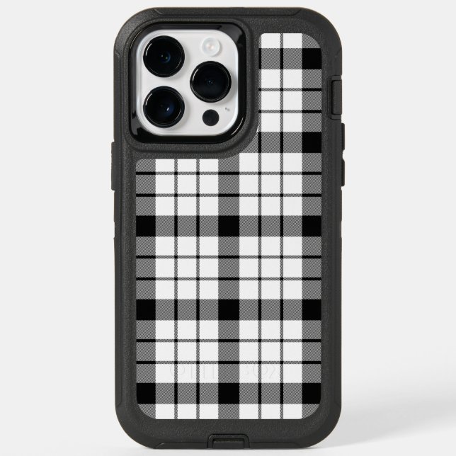 MacFarlane tartan black white plaid Otterbox iPhone Case (Back)